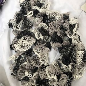 Homemade black and white scarf